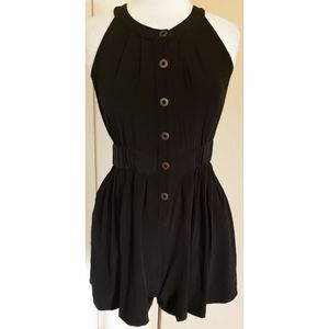 Anthropologie Sine Black Silk Romper